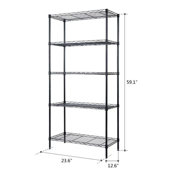 5 Tier Storage Rack Wire Shelving Unit Storage Shelves - Ballimart