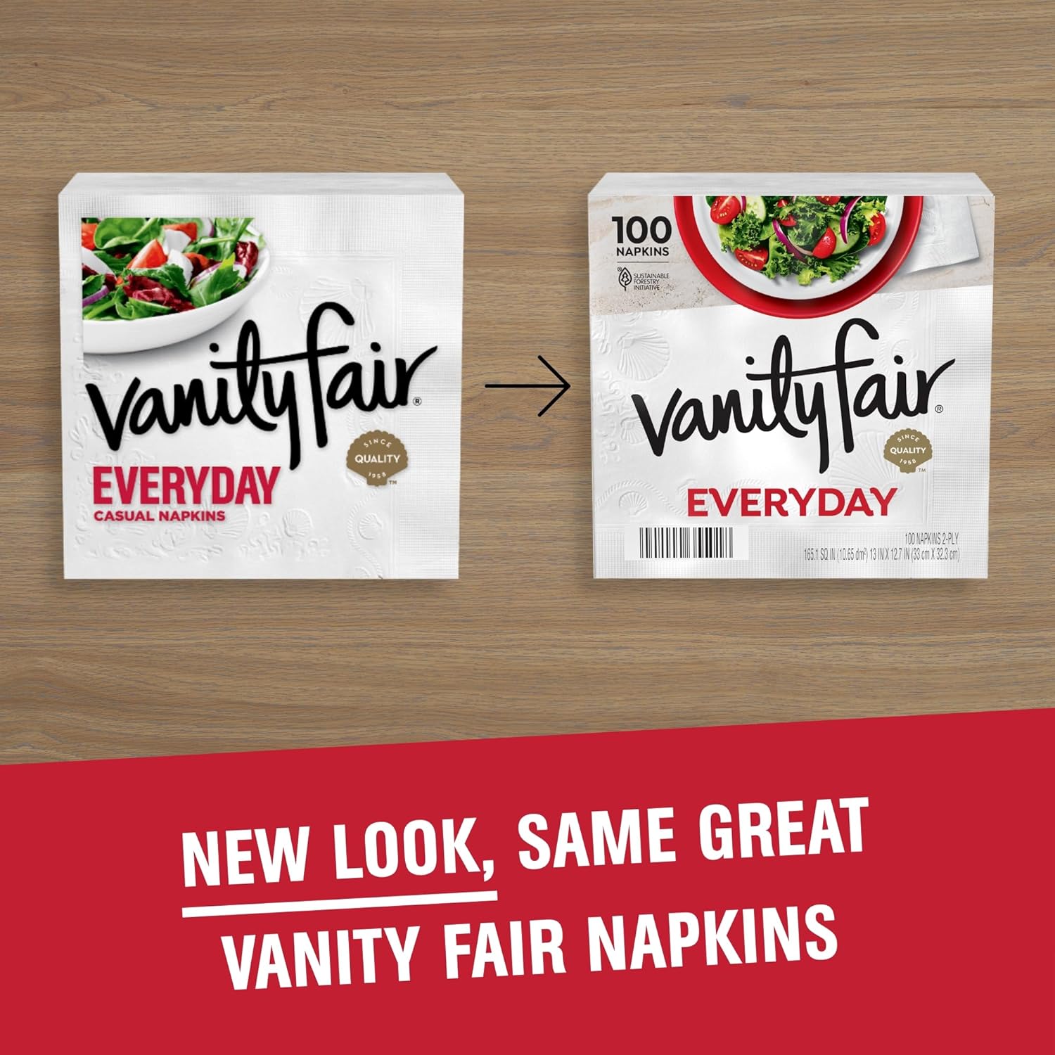 Vanity Fair Everyday Paper Napkins, 200 Count, Disposable Napkins Made Soft And Smooth For Everyday Meals - Ballimart