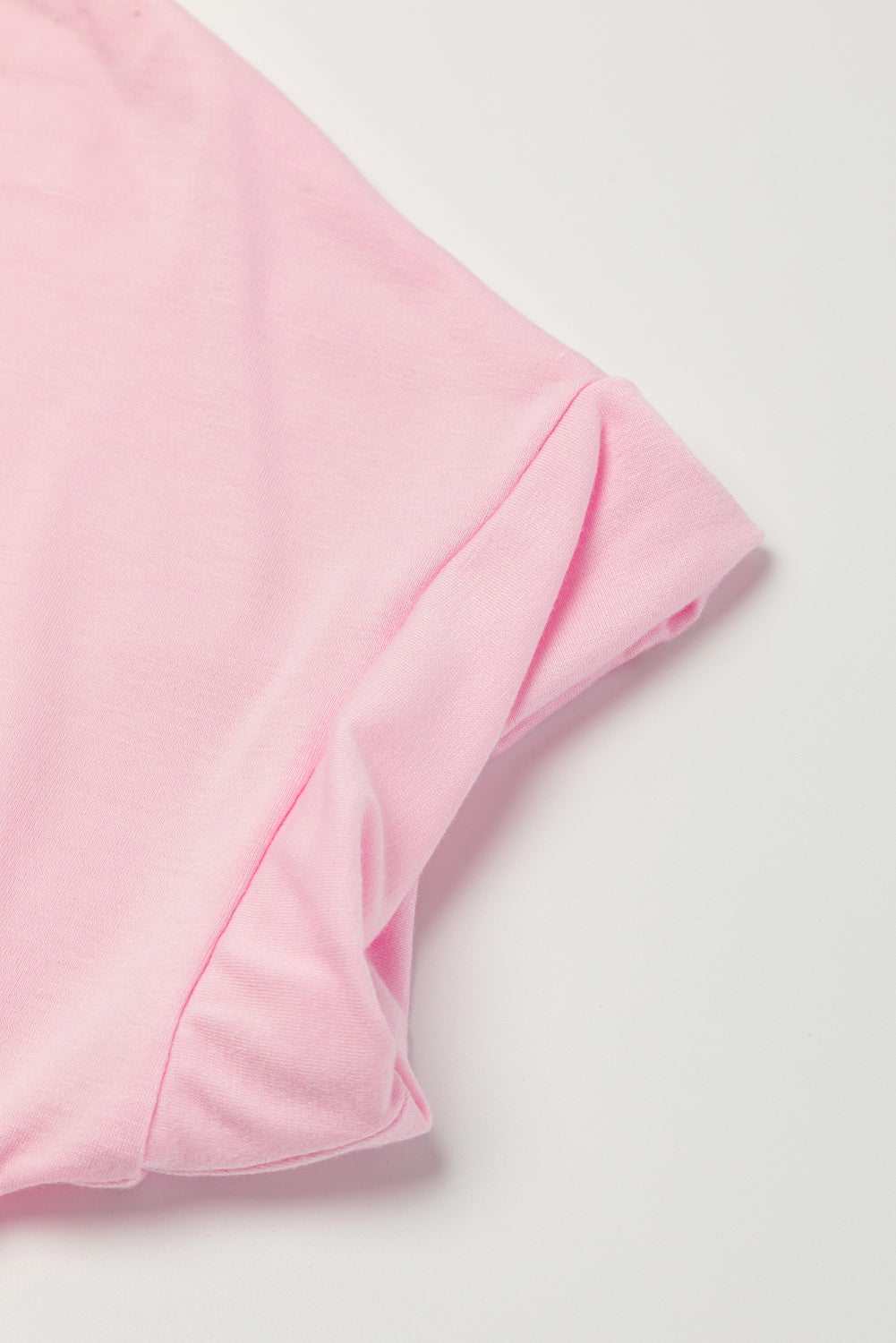 Pink V Neck Hidden Pocket Splits Maxi T-shirt Dress - Ballimart