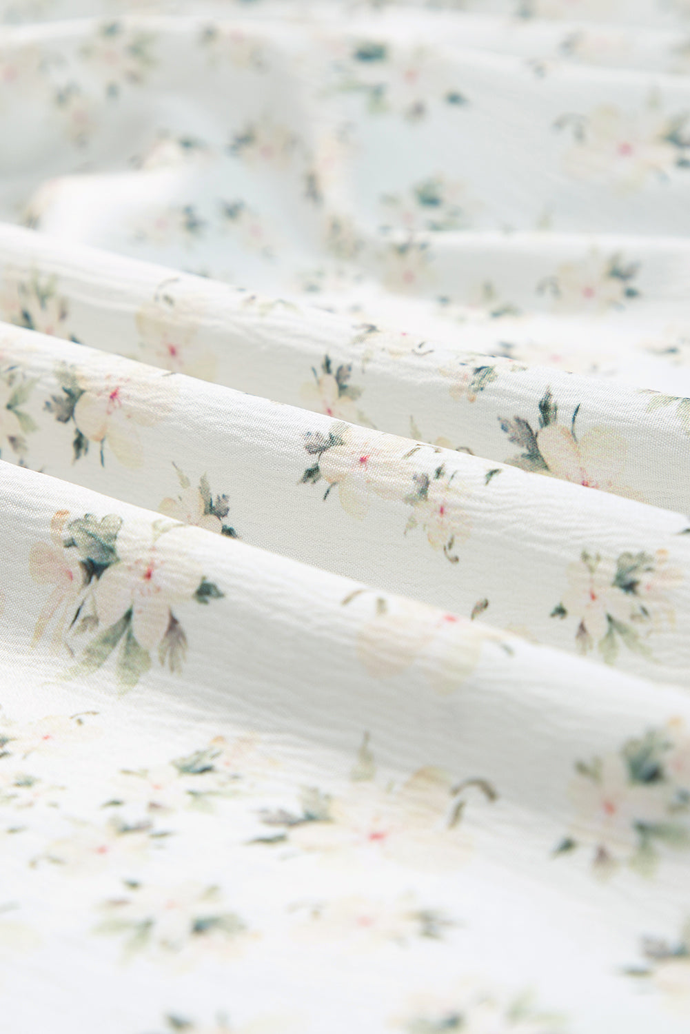White Frilly Shirred Bodice Tiered Floral Maxi Dress - Ballimart