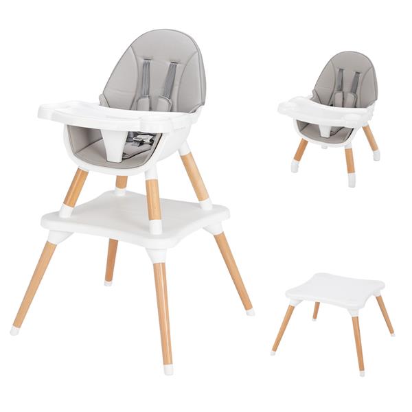 Children's High Dining Chair Detachable Two-In-One Table And Chair Gray - Ballimart
