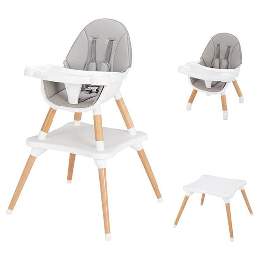 Children's High Dining Chair Detachable Two-In-One Table And Chair Gray - Ballimart