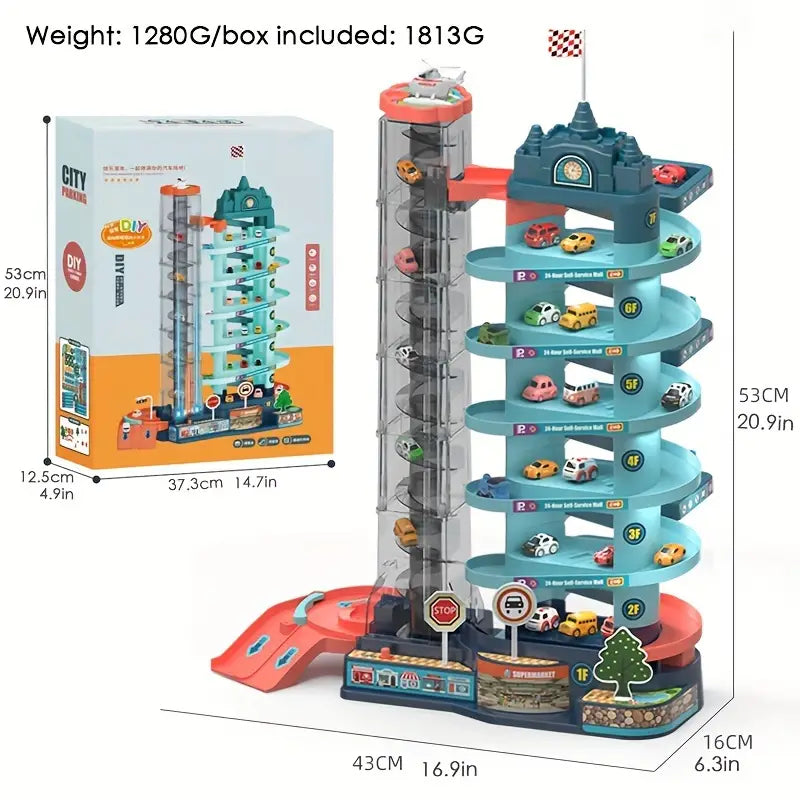 Children's Electric Track Car Large 7-story Parking Lot