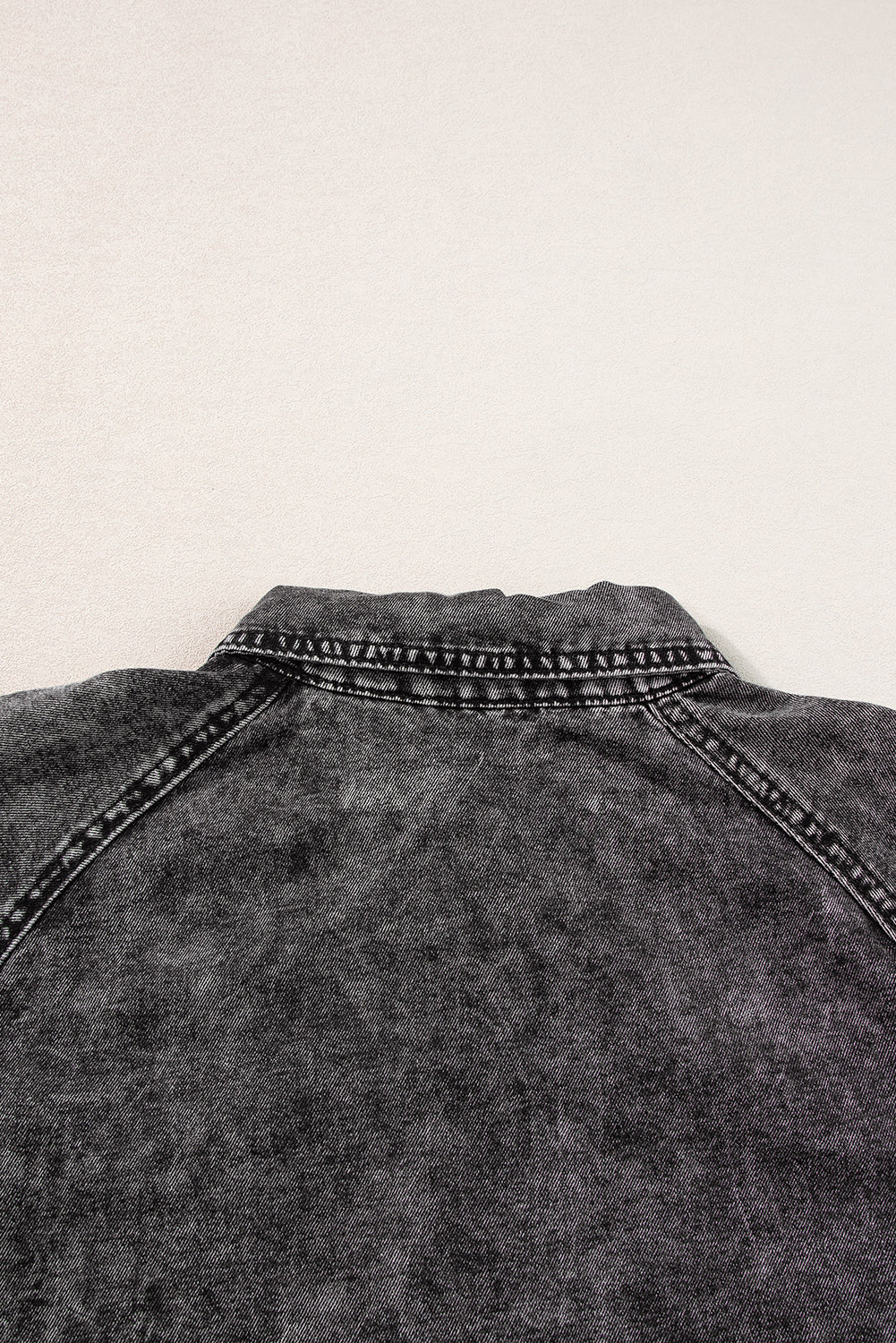 Medium Grey Mineral Wash Ruffled Short Sleeve Buttoned Denim Dress - Ballimart