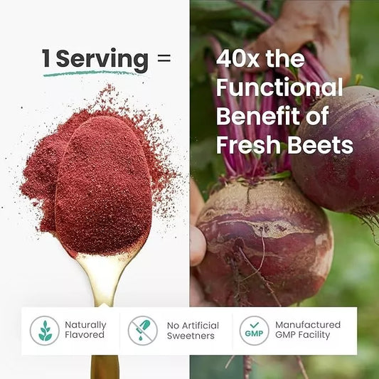 HumanN SuperBeets Nitric Oxide Boosting Beet Root Powder – Black Cherry Flavor (5.3 oz)
