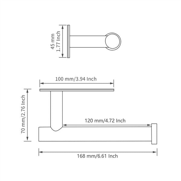 Stainless Steel Toilet Paper Holder Adhensive Tissue Paper Roll Holder for Bathroom Nickel