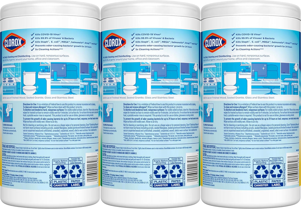 Clorox Disinfecting Wipes - Value Pack (3 x 75 Count) | Kills 99.9% of Viruses & Bacteria - Ballimart