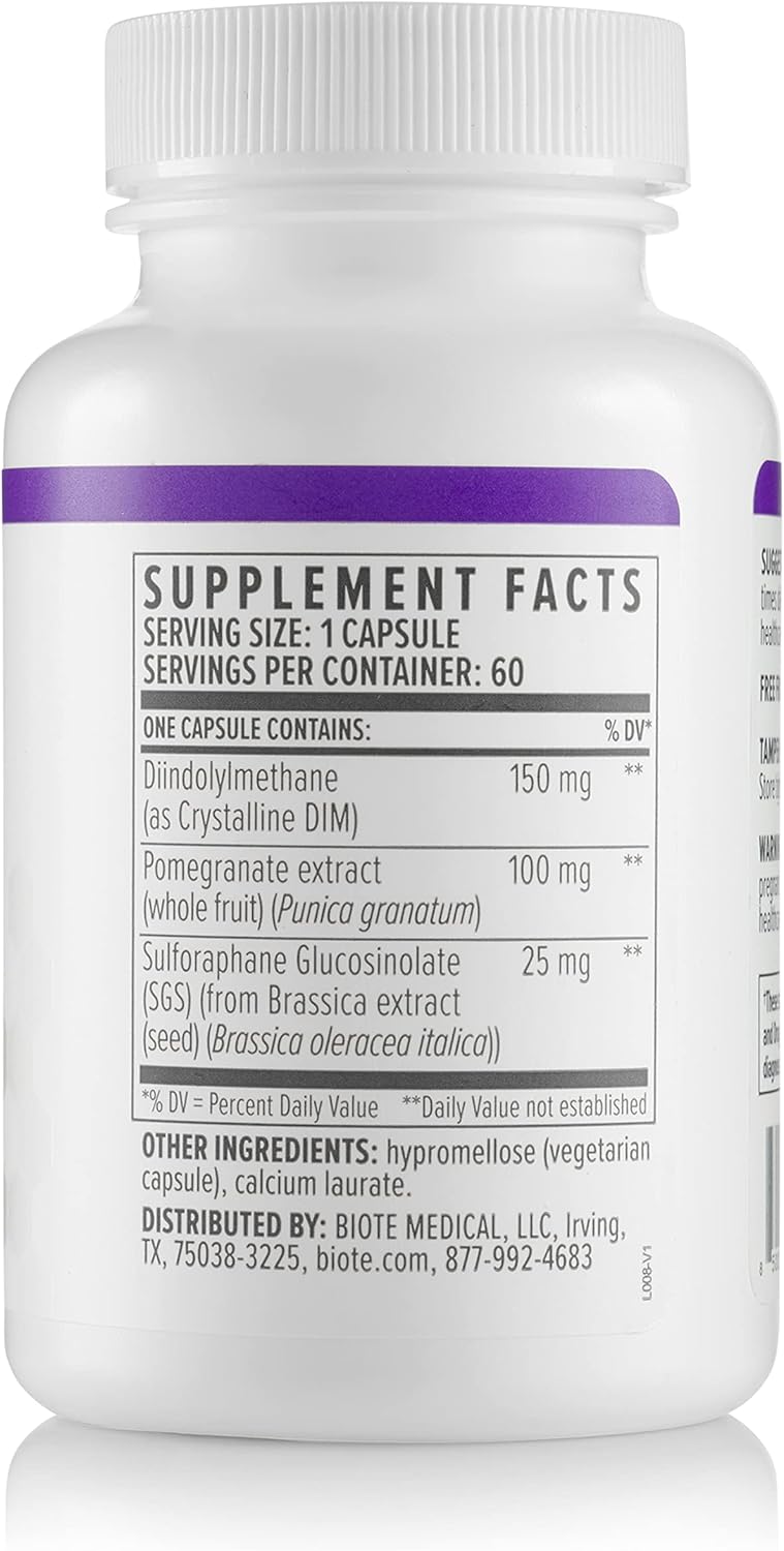 BioTE Nutraceuticals DIM SGS+ – Hormone Balance & Detox Support | 60 Capsules