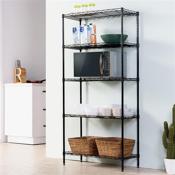 5 Tier Storage Rack Wire Shelving Unit Storage Shelves - Ballimart