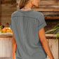Medium Grey Textured Knit Exposed Stitching T-shirt