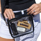 Black Clear PVC Leather Strap Crossbody Bag - Ballimart