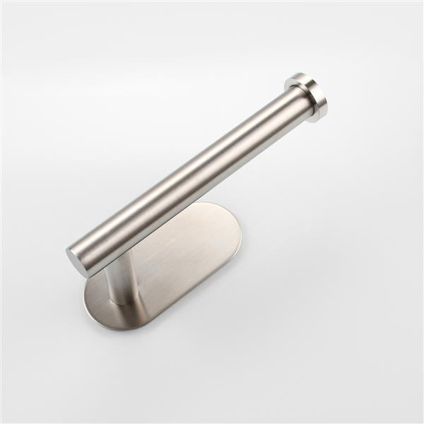 Stainless Steel Toilet Paper Holder Adhensive Tissue Paper Roll Holder for Bathroom Nickel - Ballimart