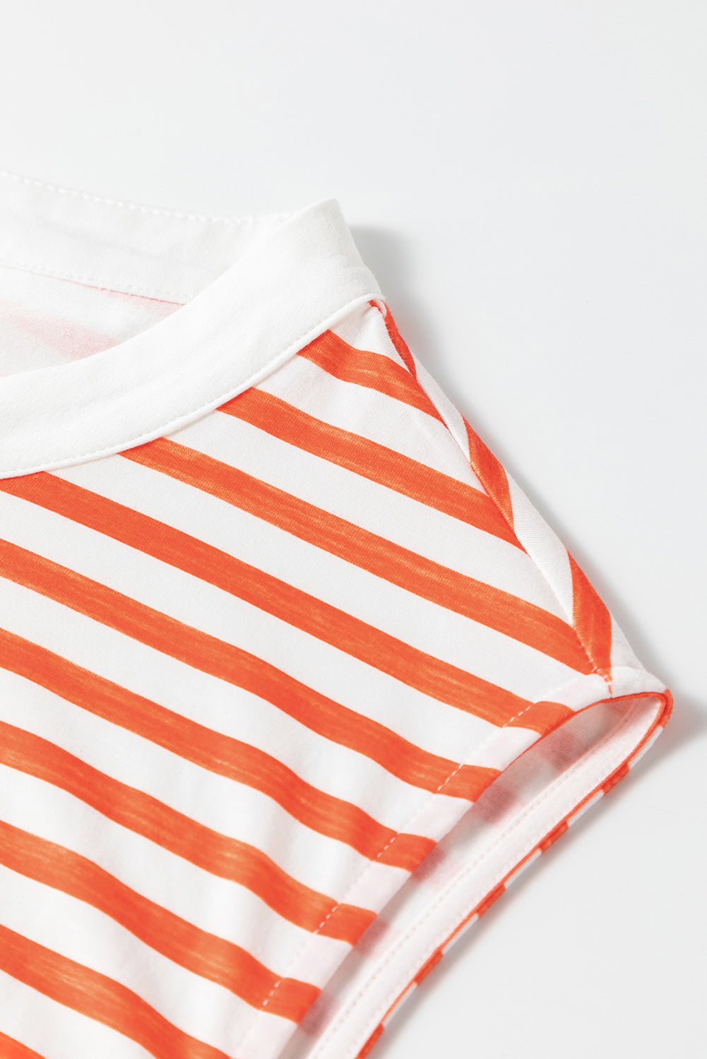 Orange Stripe Oversized Buttoned Front Sleeveless Wide Leg Jumpsuit - Ballimart