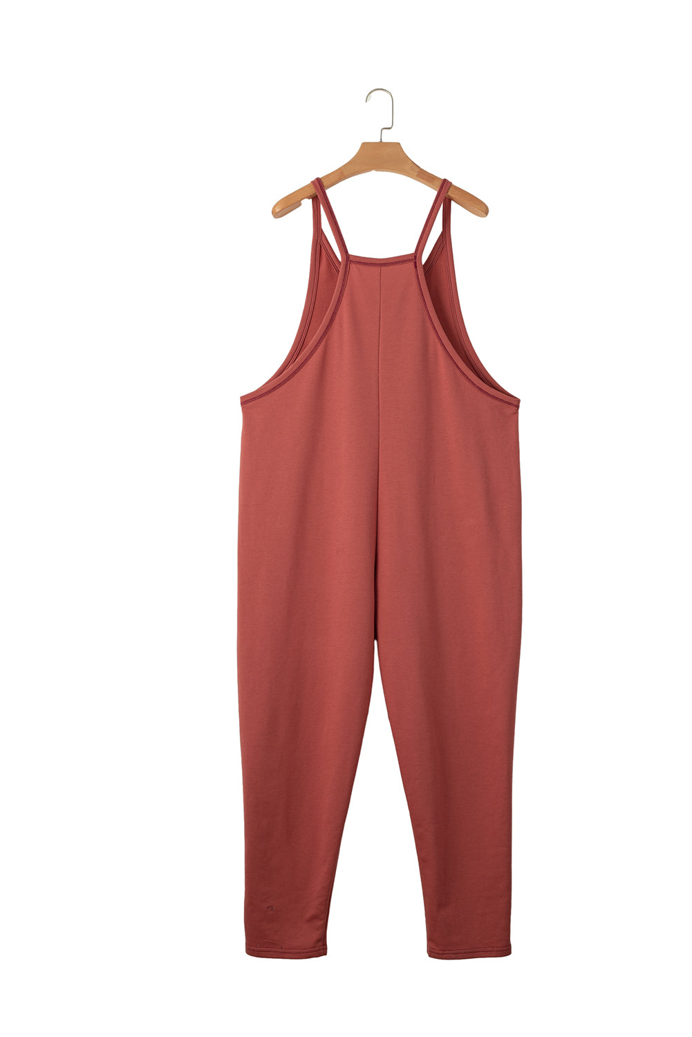 Gold Flame Side Pockets Harem Pants Sleeveless V Neck Jumpsuit - Ballimart
