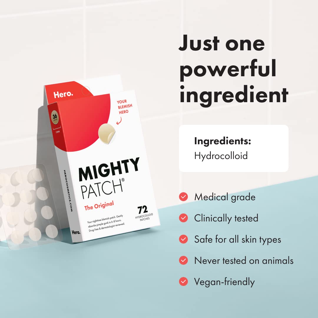 Hero Cosmetics Mighty Patch™ Original Hydrocolloid Acne Patches (72 Count)