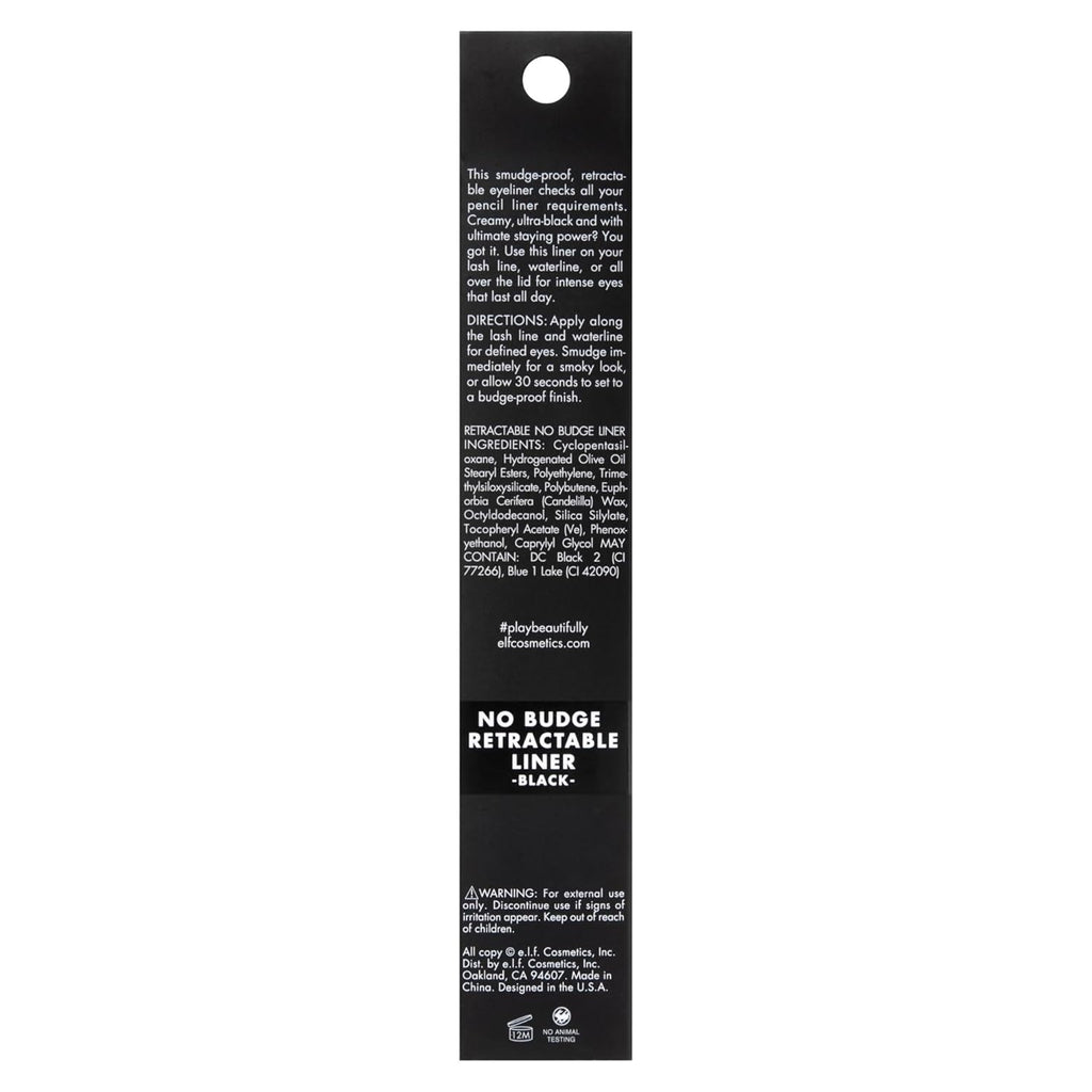 e.l.f. No Budge Retractable Eyeliner - Waterproof & Ultra-Pigmented | Vegan & Cruelty-Free - Ballimart