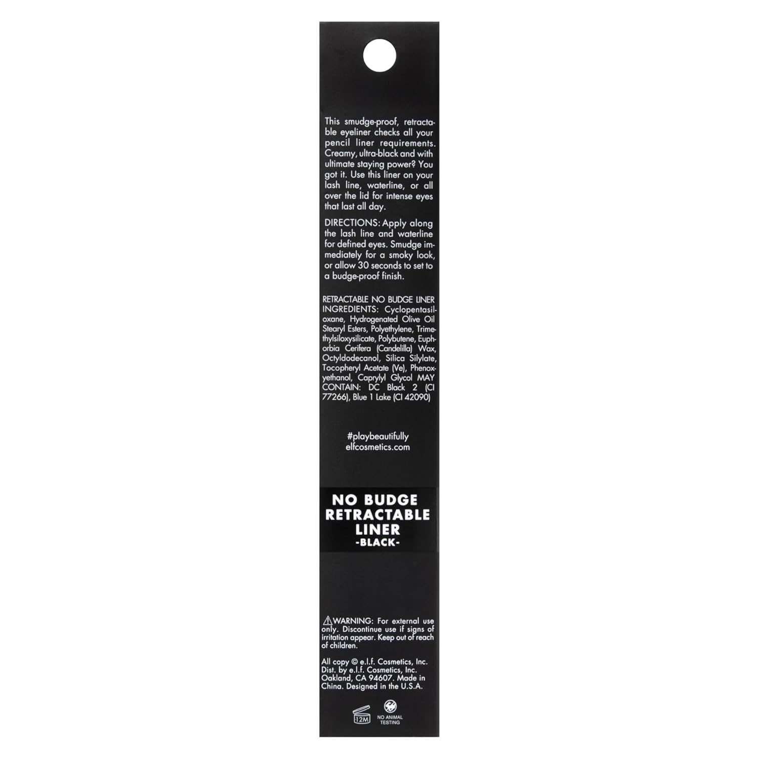 e.l.f. No Budge Retractable Eyeliner - Waterproof & Ultra-Pigmented | Vegan & Cruelty-Free - Ballimart