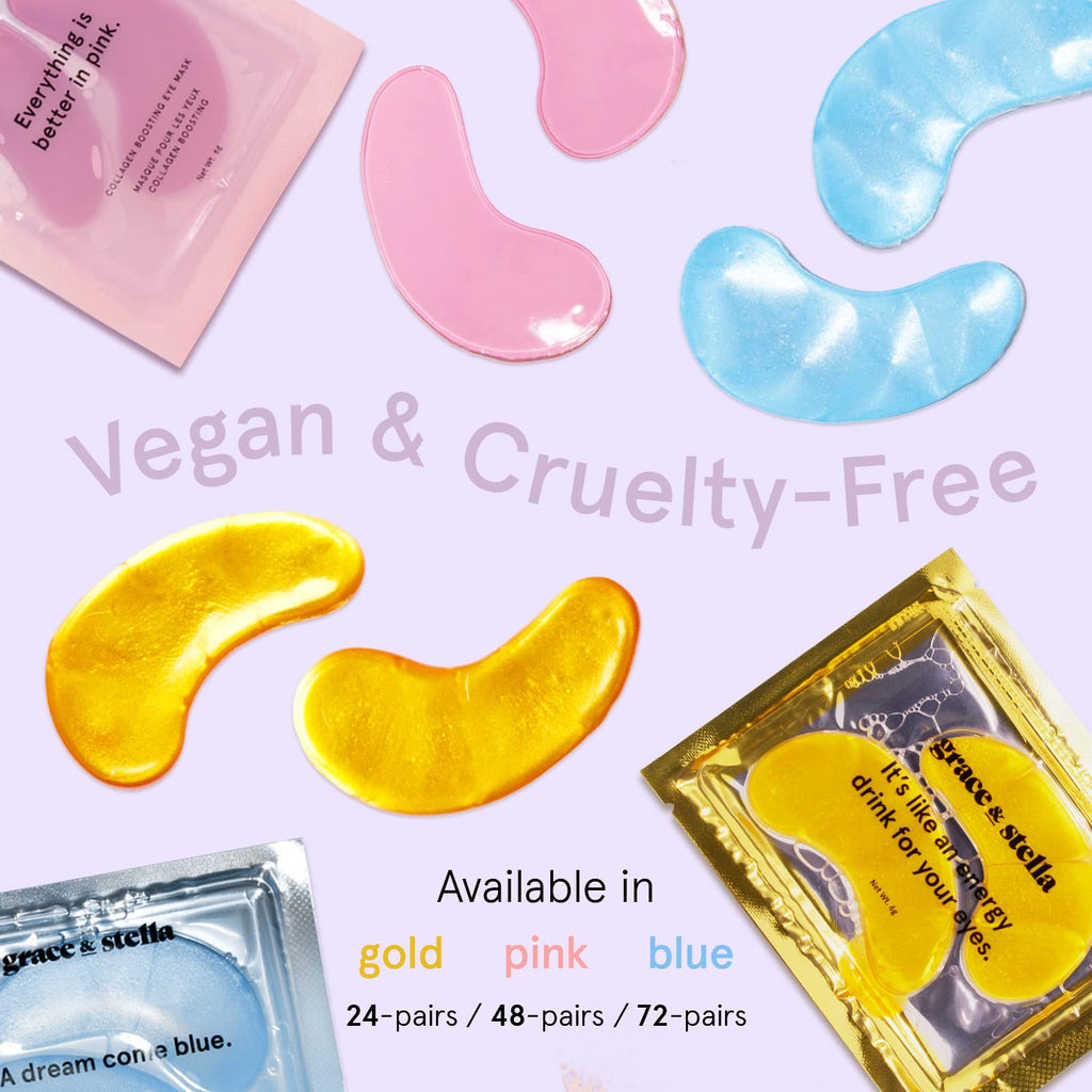Grace & Stella Under Eye Mask (Gold, 24 Pairs) - Reduce Dark Circles & Puffy Eyes | Vegan & Cruelty-Free - Ballimart