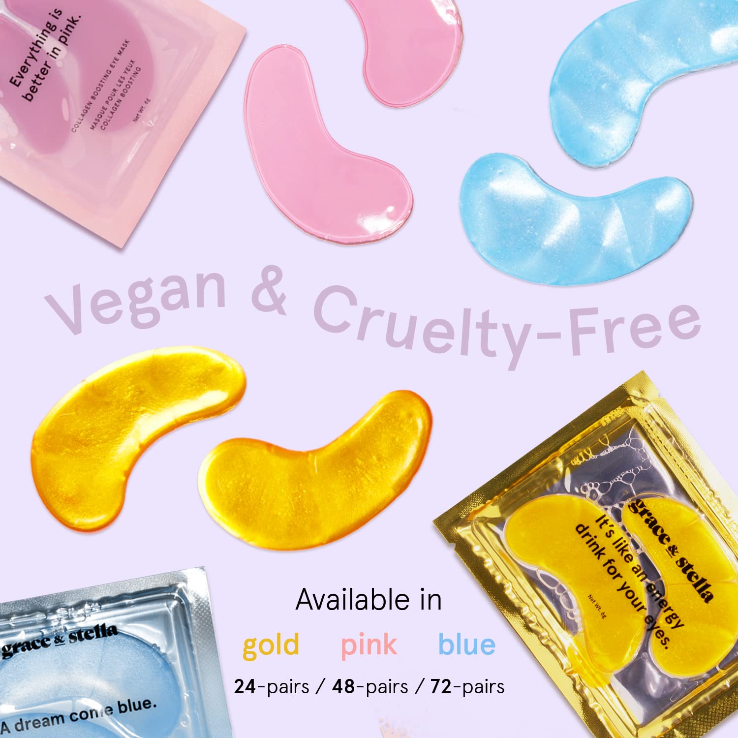 Grace & Stella Under Eye Mask (Gold, 24 Pairs) - Reduce Dark Circles & Puffy Eyes | Vegan & Cruelty-Free - Ballimart