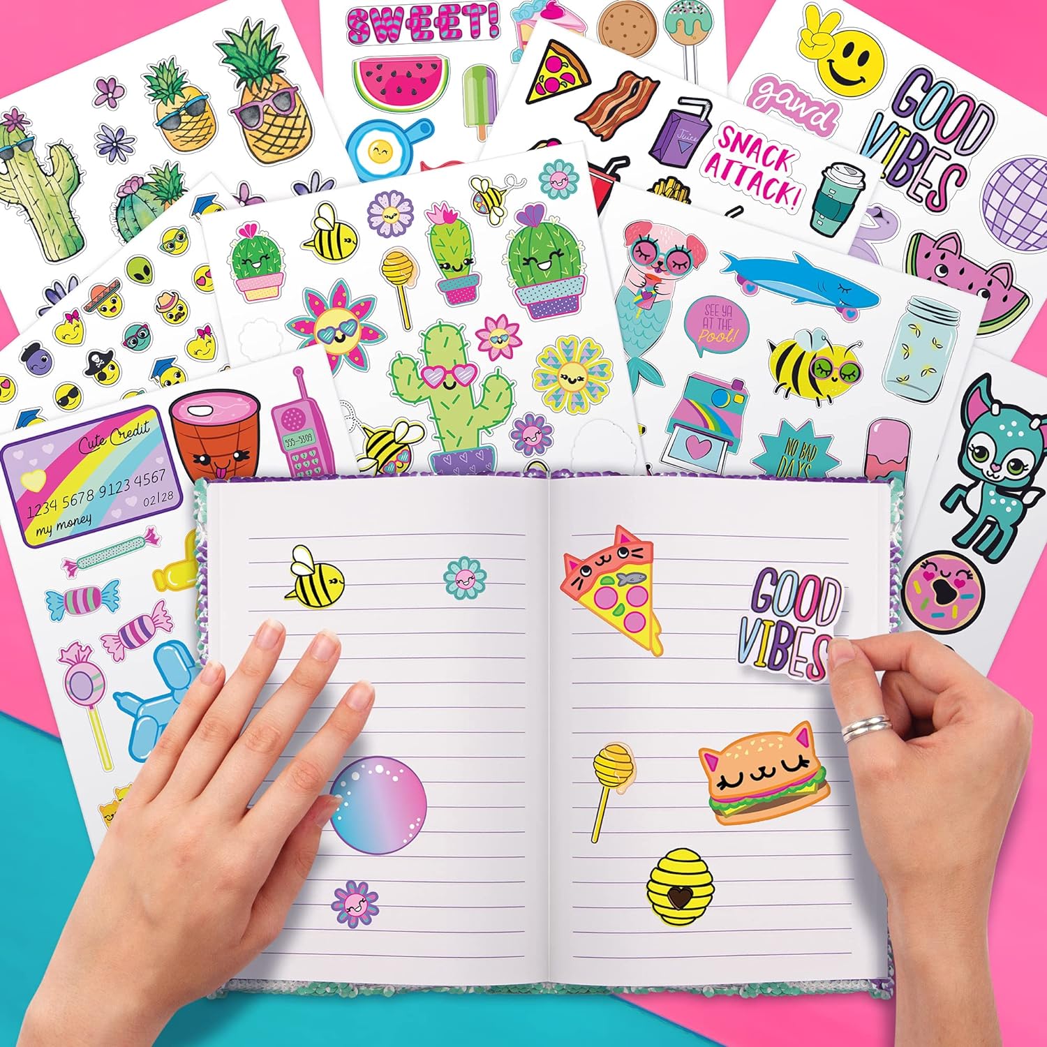 Fashion Angels 1000+ Ridiculously Cute Stickers – 40-Page Fun Sticker Book for Kids, Scrapbooking, Planners, Rewards & Gifts, Ages 6+