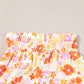 Orange Boho Floral Shirred High Waist Casual Shorts - Ballimart