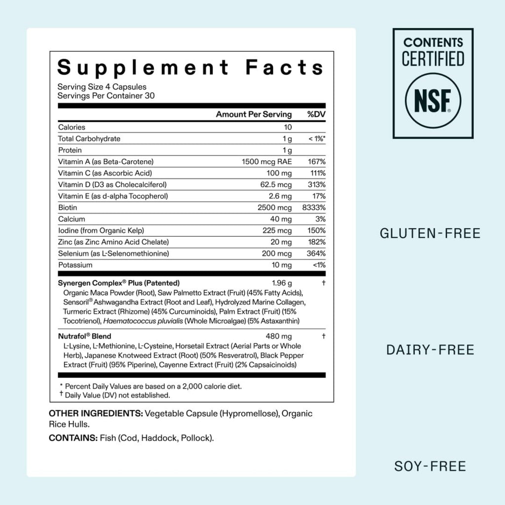 Nutrafol Women’s Balance Hair Growth Supplements | Ages 45+ | Clinically Proven for Thicker, Fuller Hair & Scalp Coverage in 3–6 Months | 1 Month Supply Refill Pouch