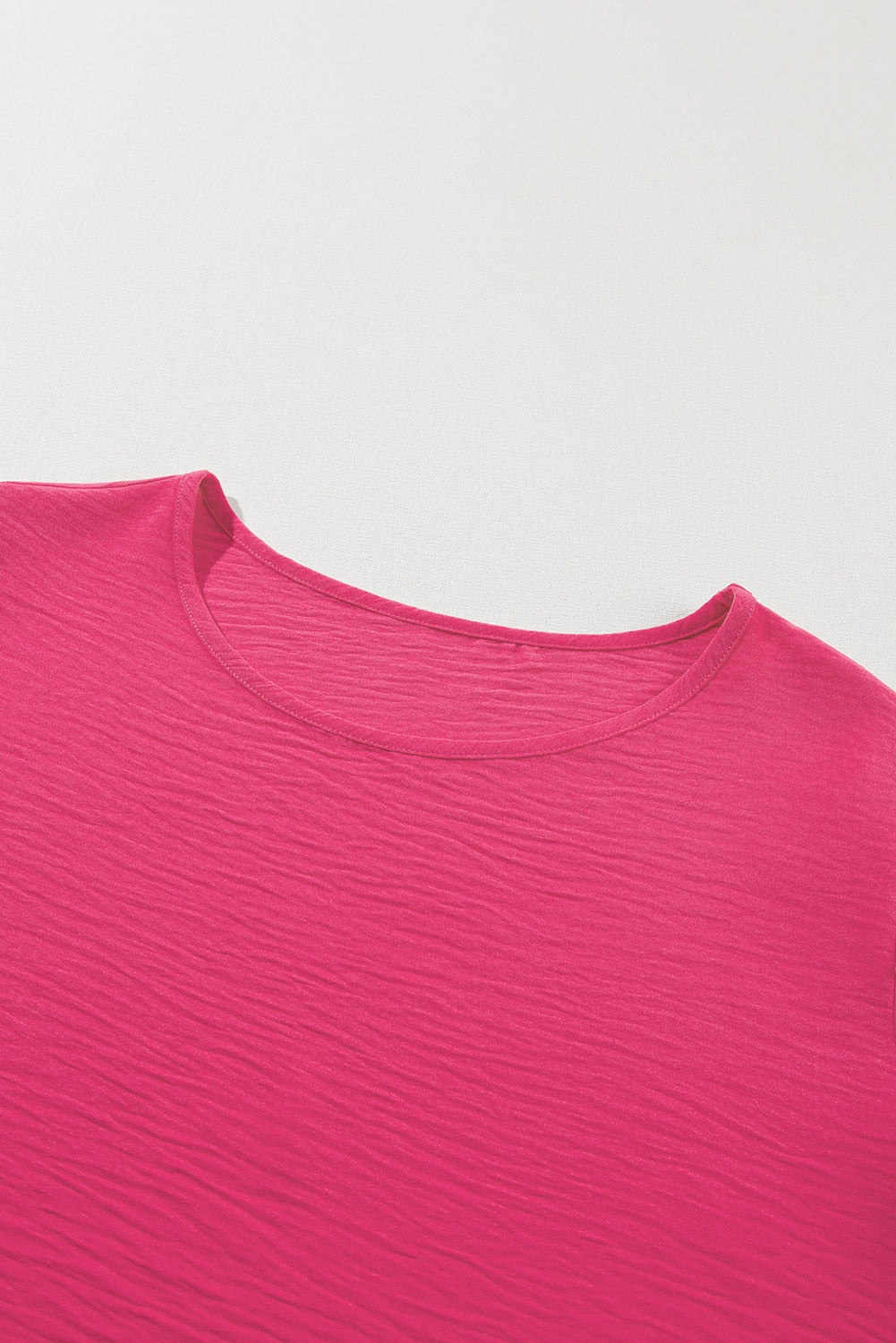 Bright Pink Ruffled Short Sleeve Plus Size Top - Ballimart