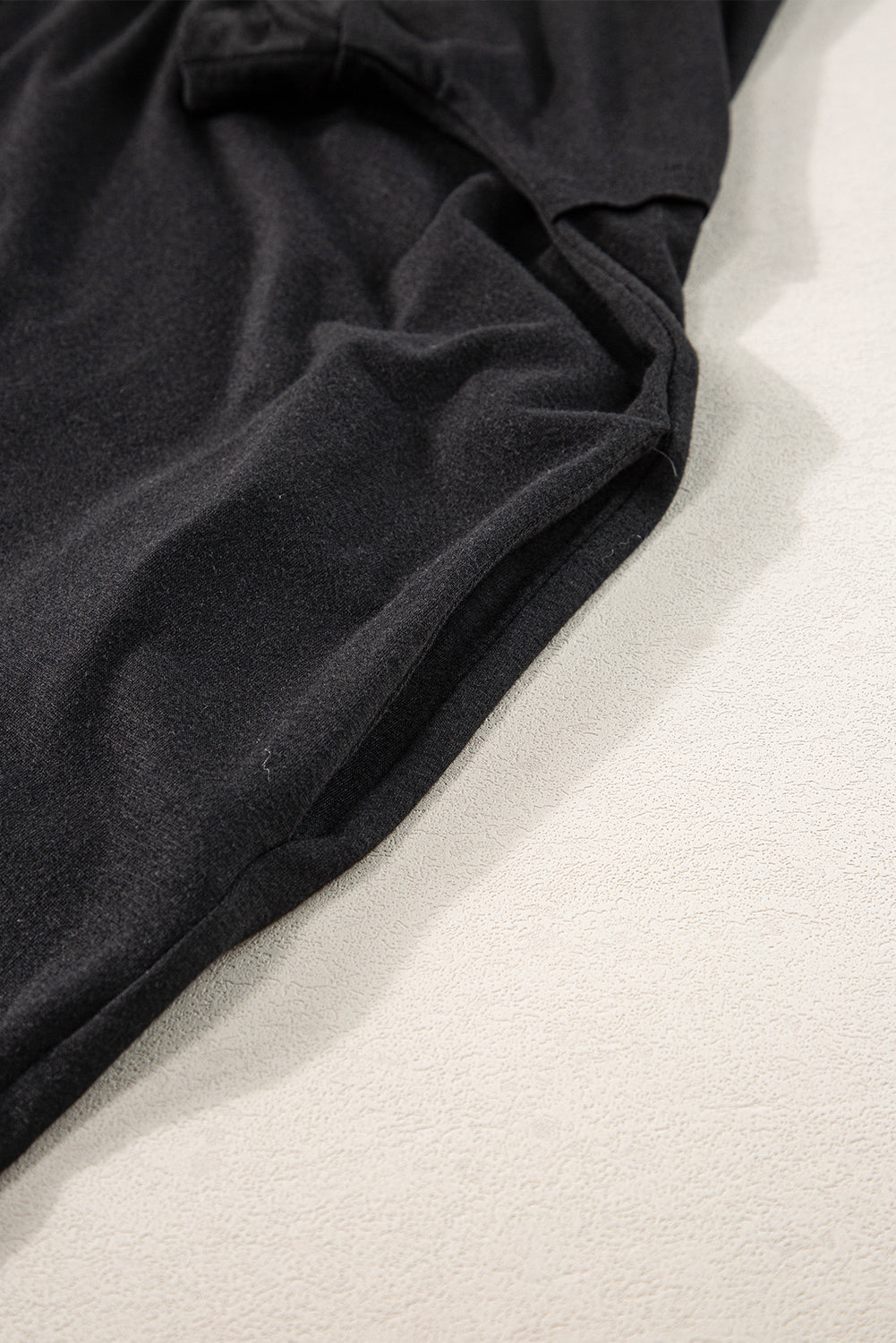 Black V Neck Hidden Pocket Splits Maxi T-shirt Dress - Ballimart