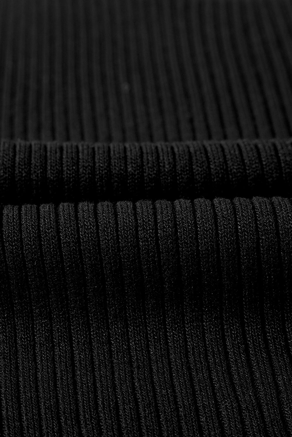 Black Colorblock Edge Ribbed Knit U Neck Tank Top - Ballimart
