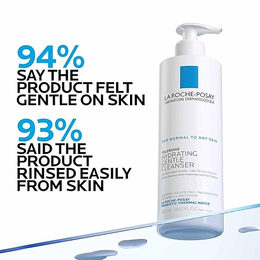 La Roche-Posay Toleriane Hydrating Gentle Face Cleanser | Daily Facial Cleanser for Normal to Dry Skin | Niacinamide &amp; Ceramides