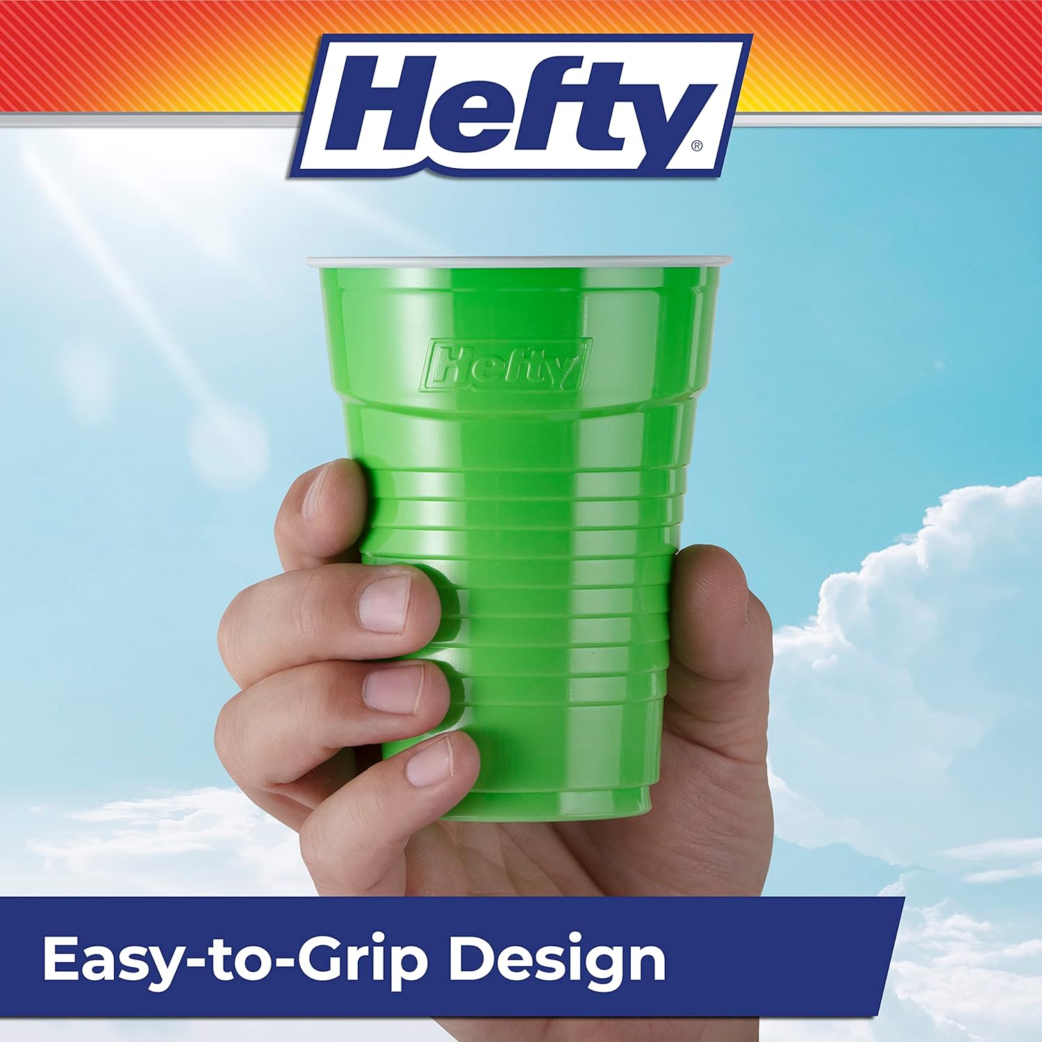 Hefty Party On Disposable Plastic Cups - 16 oz | Assorted Colors & Durable Design - Ballimart