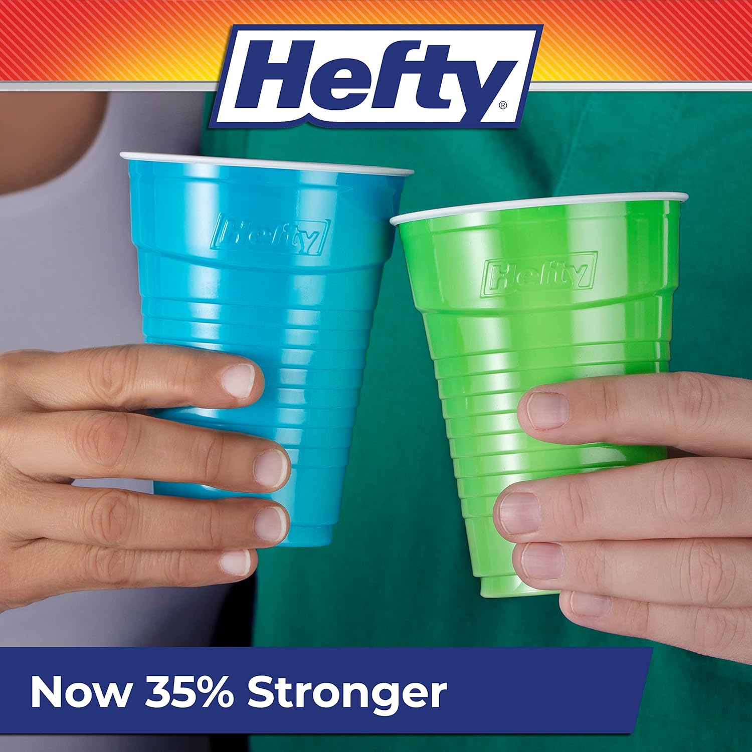 Hefty Party On Disposable Plastic Cups - 16 oz | Assorted Colors & Durable Design - Ballimart