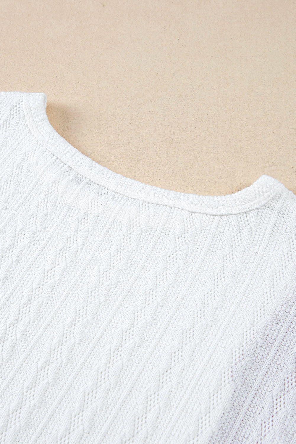 Light Blue Textured Color Block Loose Fit T Shirt - Ballimart