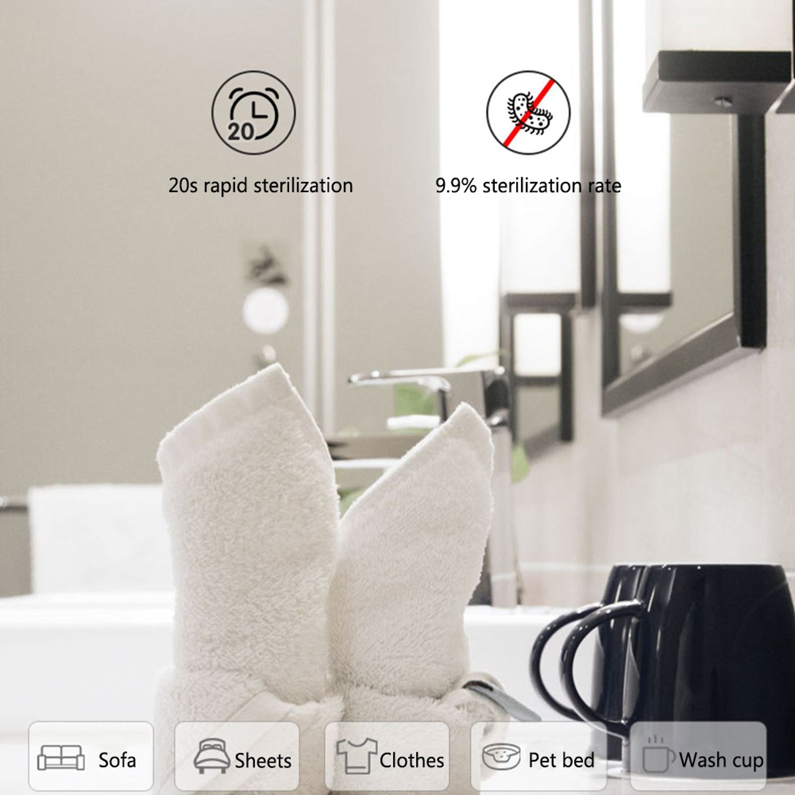 USB LED Sterilize Light Handheld Lamp Home Disinfection US - Ballimart