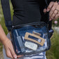 Black Clear PVC Leather Strap Crossbody Bag - Ballimart