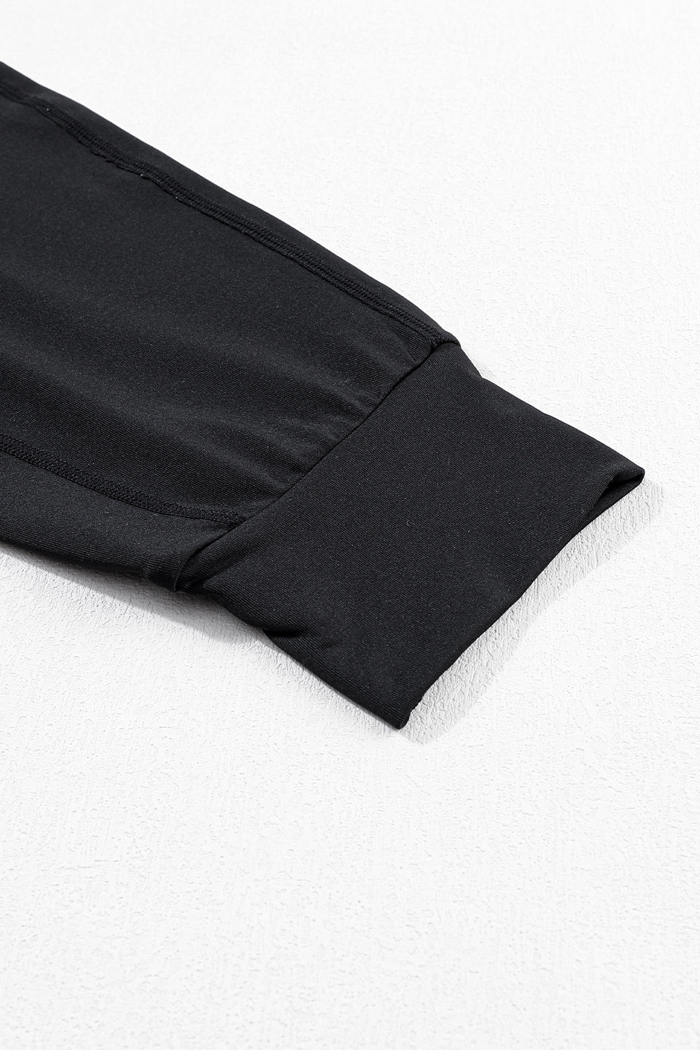 Black Exposed Seam High Waist Pocketed Joggers - Ballimart