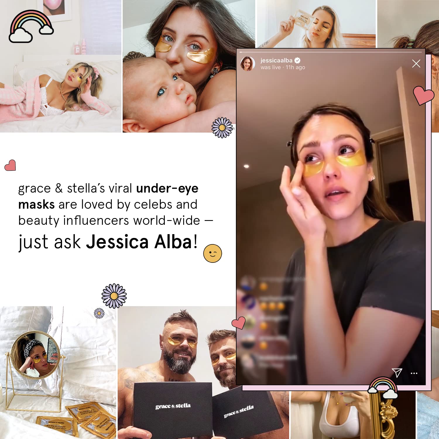 Grace & Stella Under Eye Mask (Gold, 24 Pairs) - Reduce Dark Circles & Puffy Eyes | Vegan & Cruelty-Free - Ballimart