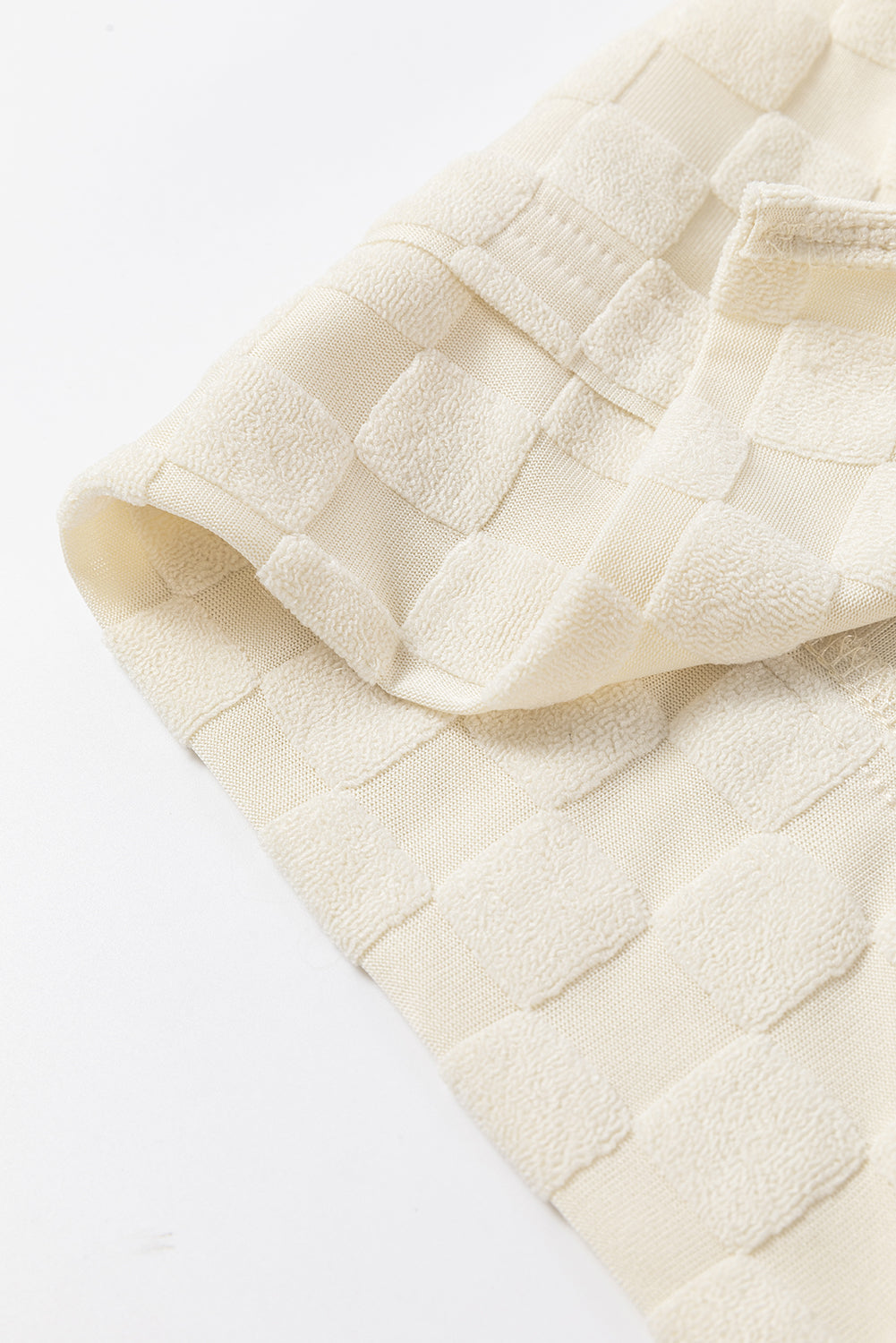 Beige Solid Textured Thumbhole Sleeve Top - Ballimart