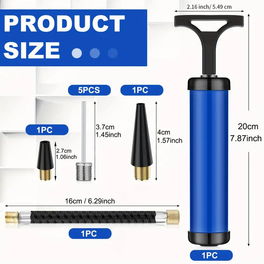 Portable Multifunctional Ball Pump With Needle And Nozzle - Ballimart