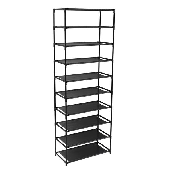 10 Tier Stackable Shoe Rack Storage Shelves - Stainless Steel Frame Holds 50 Pairs Of Shoes - Ballimart