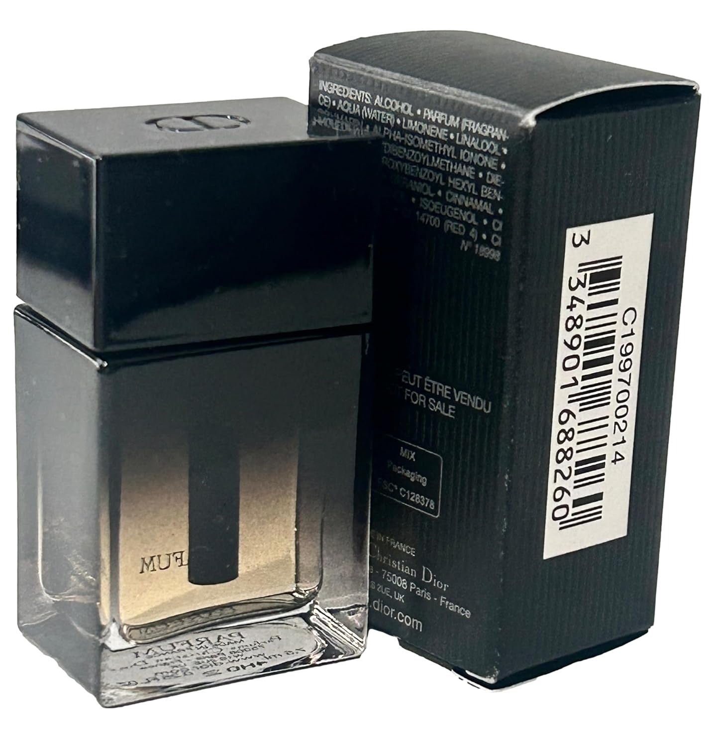 Dior Homme Parfum Mini 7.5ml / 0.25oz – Intense Woody Iris Men’s Perfume, Luxury Travel Size Splash