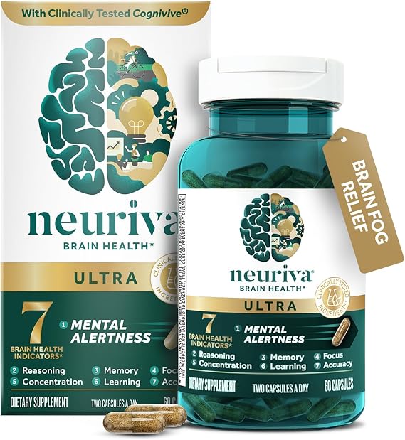 NEURIVA Ultra Brain Supplements for Memory and Focus