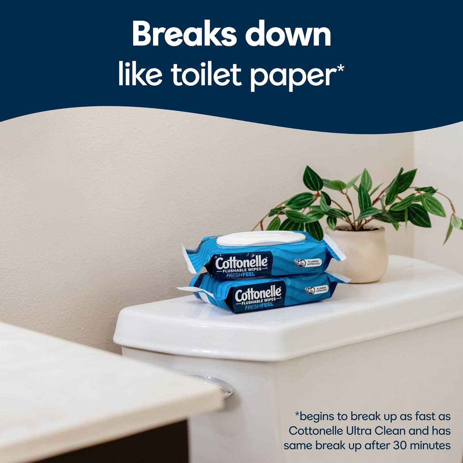 Cottonelle Fresh Feel Flushable Wet Wipes, 8 Flip-Top Packs (336 Wipes Total) | Septic-Safe & Hypoallergenic