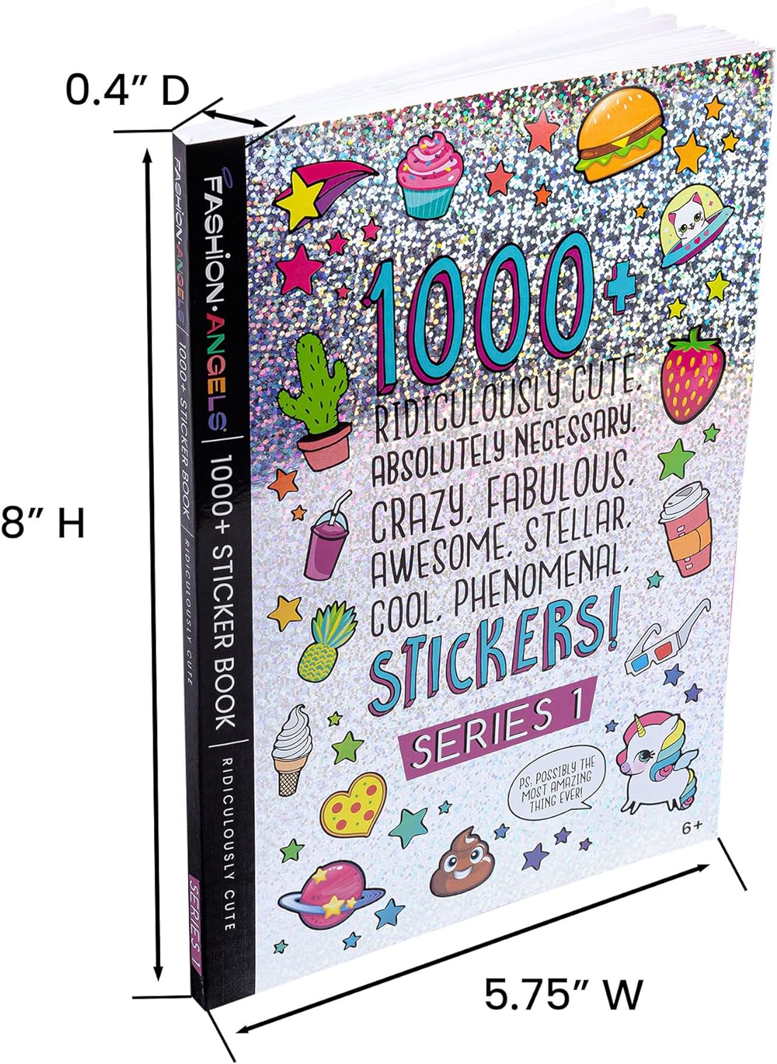 Fashion Angels 1000+ Ridiculously Cute Stickers – 40-Page Fun Sticker Book for Kids, Scrapbooking, Planners, Rewards & Gifts, Ages 6+