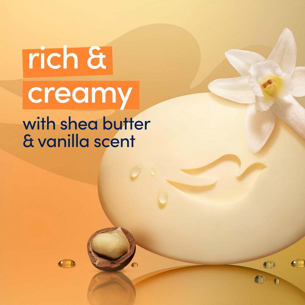 Dove Shea Butter Beauty Bar Soap – Nourishing &amp; Hydrating for Softer Skin (8 Count