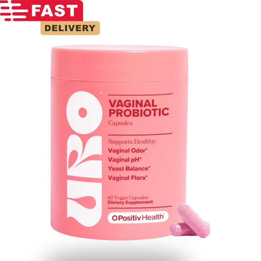 O Positiv URO Vaginal Probiotics for Women – pH Balance, Odor & Flora Support with Prebiotics & Lactobacillus – 60 Capsules